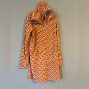 Lands' End Multicolor Rainbow Pool Cover Hoodie